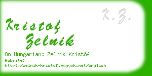 kristof zelnik business card